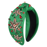 NVENF Christmas headband Snowflake crystal detail adds festive sparkle for holiday parties.