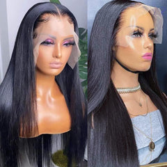NVL straight lace front wig pre-plucked hairline with baby hair for realism