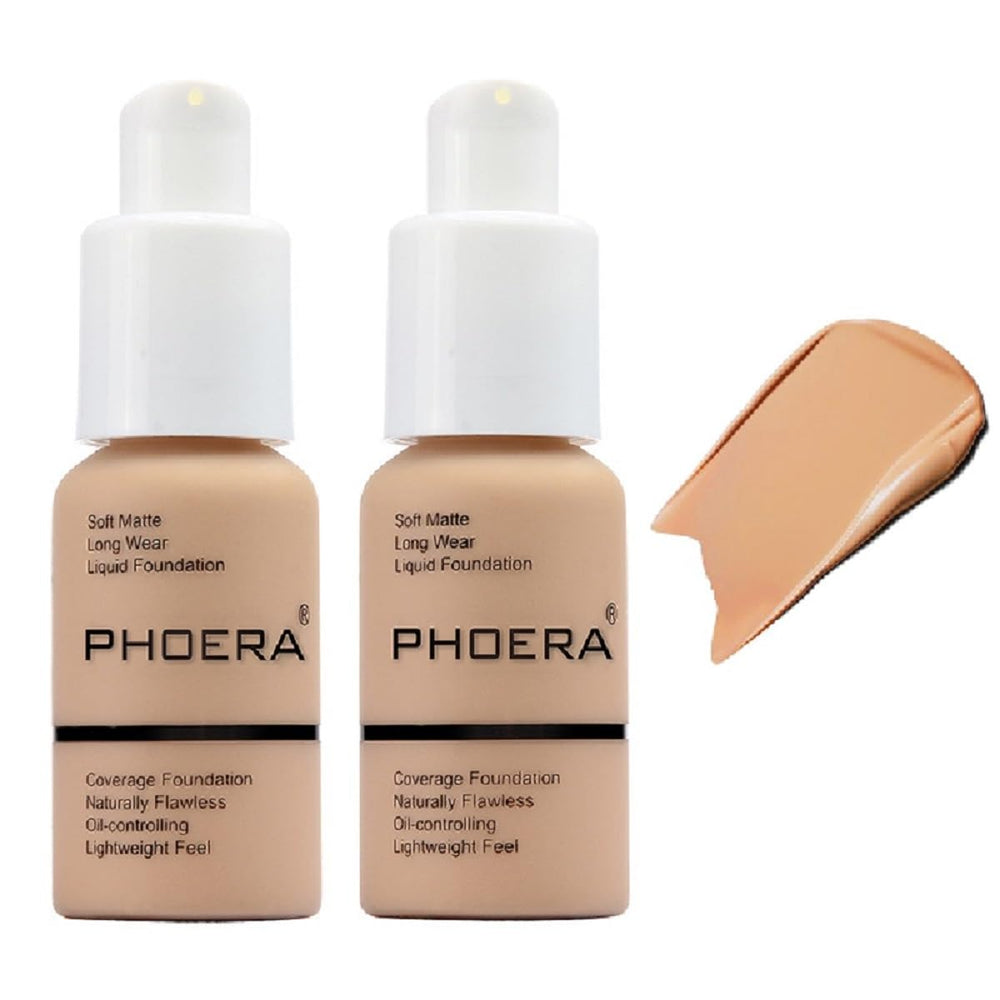 nvyue Phoera Foundation 104 Buff Beige bottle front view shows full-coverage glow