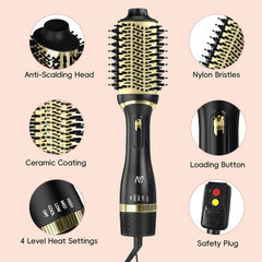 Nycoba hair dryer brush set in use demonstrates quick-dry and volume