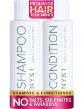 NYK1 sulfate-free shampoo bottle with color protection and gentle cleansing.
