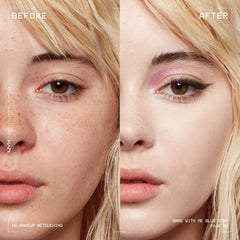 Swatches of NYX Bare With Me Blur Tint Foundation in Fair showing natural match