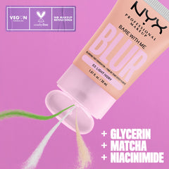 NYX Bare With Me Blur Tint close-up reveals creamy liquid texture for even coverage