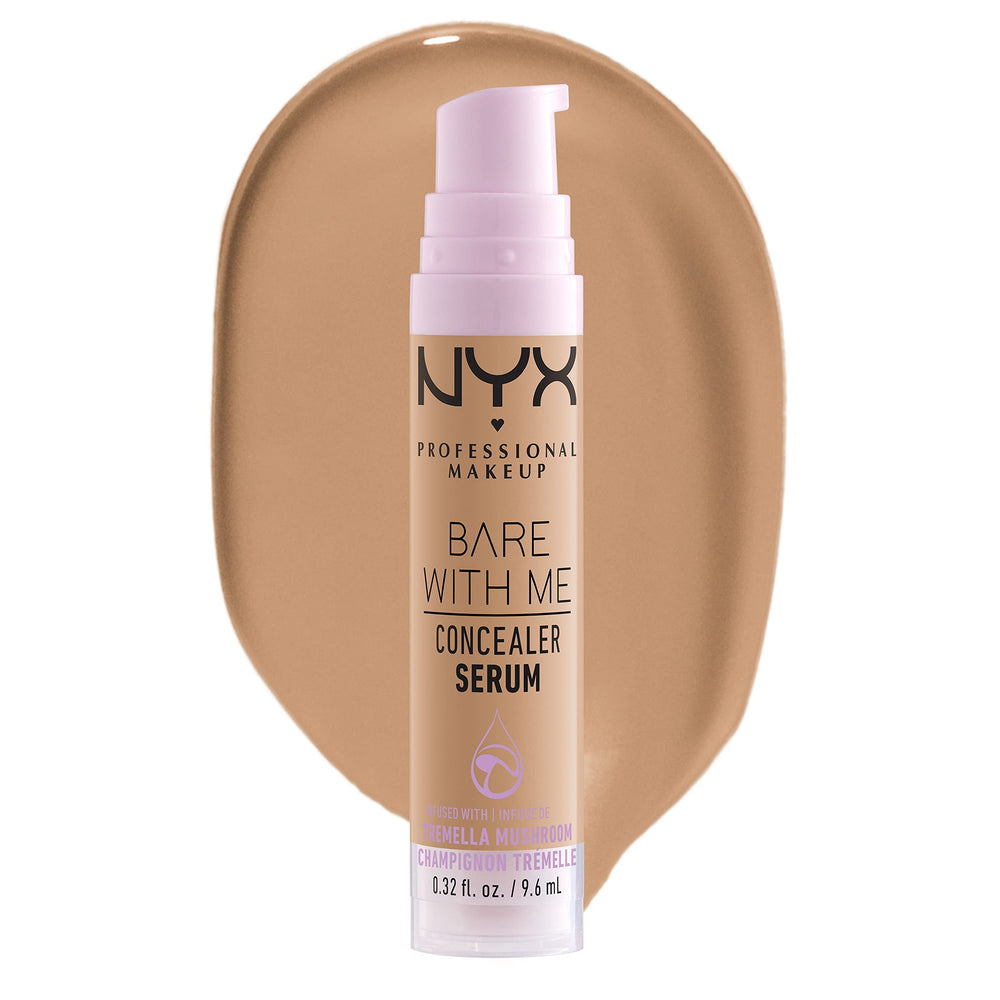 NYX Bare With Me Concealer Serum applied with one pump for a natural skin-like finish