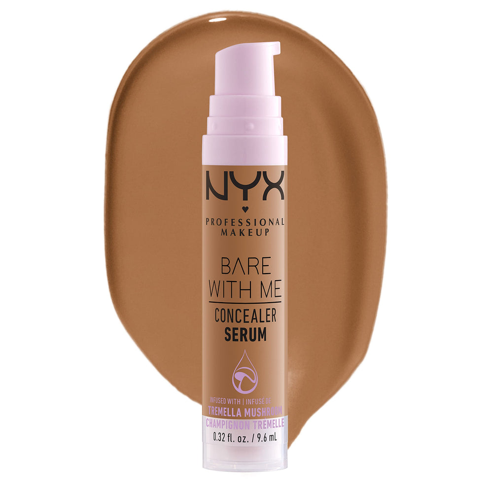 NYX Bare With Me Concealer Serum Deep Golden bottle showing hydration-ready packaging