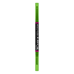 NYX Blade & Shade brow pencil nano-tip close-up showing precise blade-thin strokes for natural brows.
