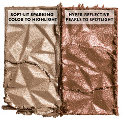NYX Born To Glow icy highlighter duo hyper-reflective pearl shade adds spotlight