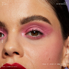 NYX Thick It Stick It brows before and after demonstrating thickening effect