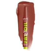 The NYX Fat Oil Slick Click packaging dispensing a precise amount for easy application.