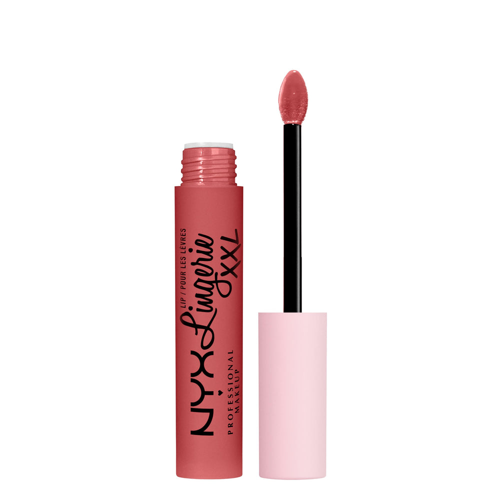 NYX Lip Lingerie XXL Matte packaging shows vegan formula and cruelty-free commitment.