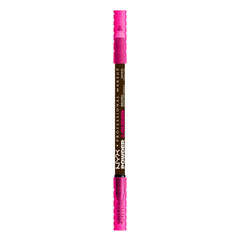 NYX Powder Louder Brow Pencil Ash Brown packaging highlights vegan formula for long wear.