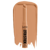 NYX Pro Fix Stick Cinnamon swatch demonstrates color correction for natural-looking skin.