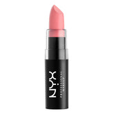 NYX Matte Lipstick Pale Pink open-cap highlights rich color and smooth wear.
