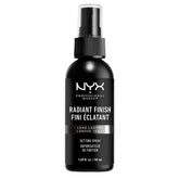 NYX PROFESSIONAL MAKEUP Radiant Finish spray bottle delivering a long-lasting radiant mist