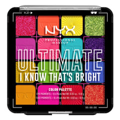 NYX Ultimate Shadow Palette I Know That's Bright closed with vibrant 16-shade display for bold looks