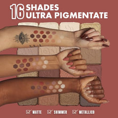 NYX PROFESSIONAL MAKEUP Ultimate Shadow Palette Warm Neutrals swatches show pigment payoff