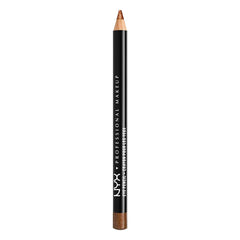 NYX Slim Eye Pencil Bronze Shimmer closeup shows creamy, long-wearing formula for defined eyes.