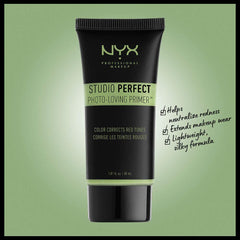 NYX Studio Perfect Primer Green texture swatch reveals a silky, smooth base.