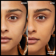 NYX Studio Perfect Primer Lavender swatch on skin demonstrating brightness.