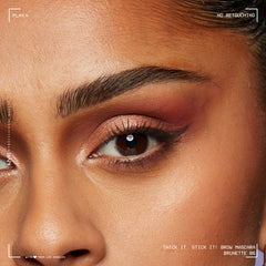 NYX Thick It Stick It brow mascara Brunette application demonstrates precise brow shaping and tinting