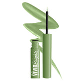 NYX Vivid Brights Ghosted Green application close-up for smooth, precise liner.