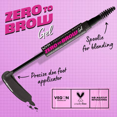 NYX Zero to Brow spoolie blending harsh lines for a seamless arch.