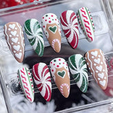 NZRAESTRS Christmas press-on nails pack with matte finish for fast holiday manicures.