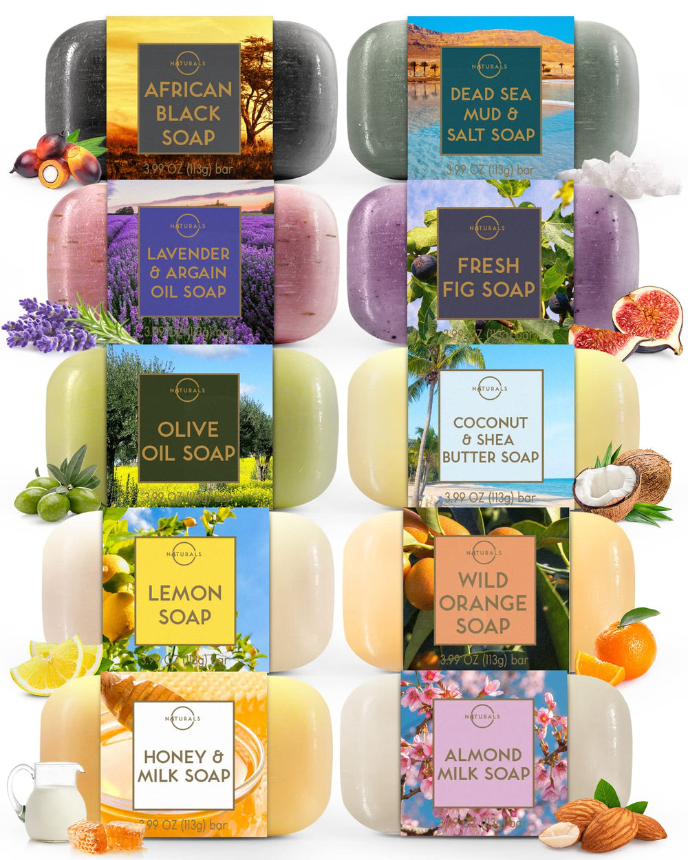 O Naturals bar soap gift set box showcases premium spa vibes for gifting.