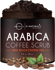O Naturals exfoliating scrub jar with Dead Sea Salt for deep cleansing
