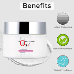 O3+ D-Tan Pack eucalyptus oil detail suggests clarifying skin care benefits.