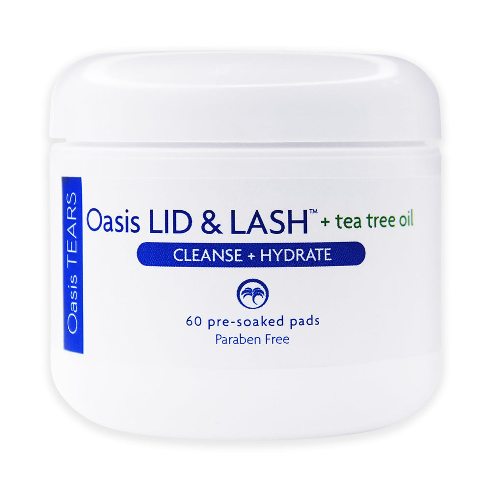 Oasis LID & LASH tea tree wipes pack for gentle eyelid cleansing and refreshed eyes.