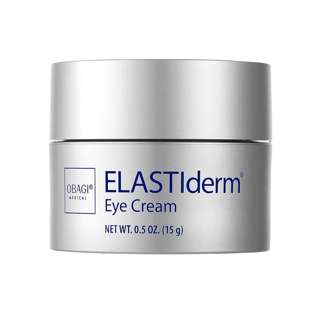Obagi ELASTIderm Eye Cream bottle close-up for smooth under-eye care.