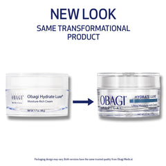 Obagi Hydrate Luxe two-pack box front highlights value and dermatologist-backed skincare.