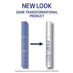 Obagi Nu-Cil applicator brush demonstrates precise serum application for defined lashes.