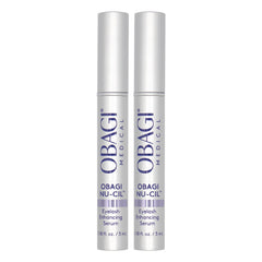 Obagi Nu-Cil serum bottle close-up showing premium lash care formula.