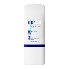 Obagi Nu-Derm Clear Fx jar close-up highlights brightening cream for even tone.