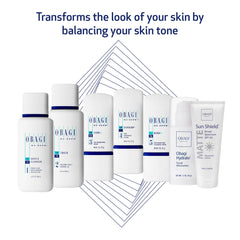 Obagi Nu-Derm Fx toner bottle, balances moisture and preps skin for brighter results