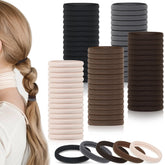 Obeoby 100pcs neutral color hair ties pack for versatile outfit matching