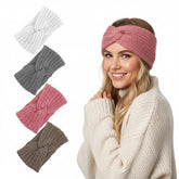 obeoby 4pc wide headband set for winter demonstrates warm and stylish versatility