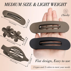 Obeoby black duckbill clip for all-day secure styling