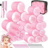 Obeoby hair rollers value pack in pink for versatile styling.