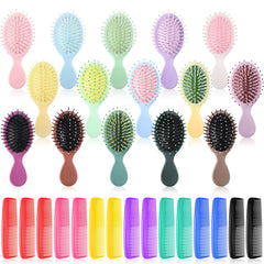 obeoby mini wet hair brush set for travel detangling and storage