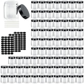 OBKJJ 60-pack clear 4oz containers with lids, travel-friendly leakproof design for cosmetics.
