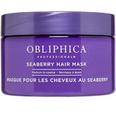 Obliphica Seaberry Hair Mask tub open shows rich conditioning formula for moisture
