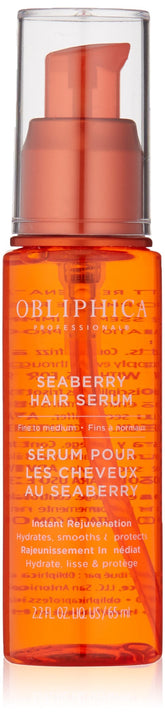 Obliphica Seaberry serum drops on hair for frizz control