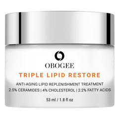 OBOGEE Triple Lipid-Peptide Cream bottle for daily barrier support and moisturization.