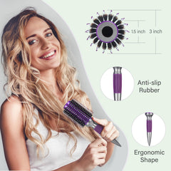 O BRUSHZOO aluminum-core heats quickly for faster blow-drying and salon-like results.