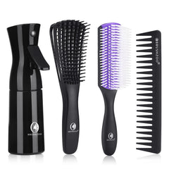O BRUSHZOO detangling brush for curly hair with curved bristles for easy detangling.