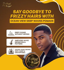 Applying Ocean View Deep Waves Pomade for perfect texture and definition.
