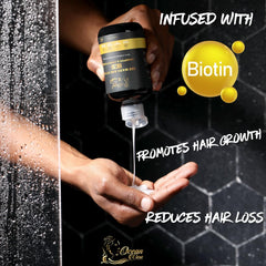 Ocean View Deep Waves Pomade biotin closeup emphasizes scalp health and thicker-looking waves.